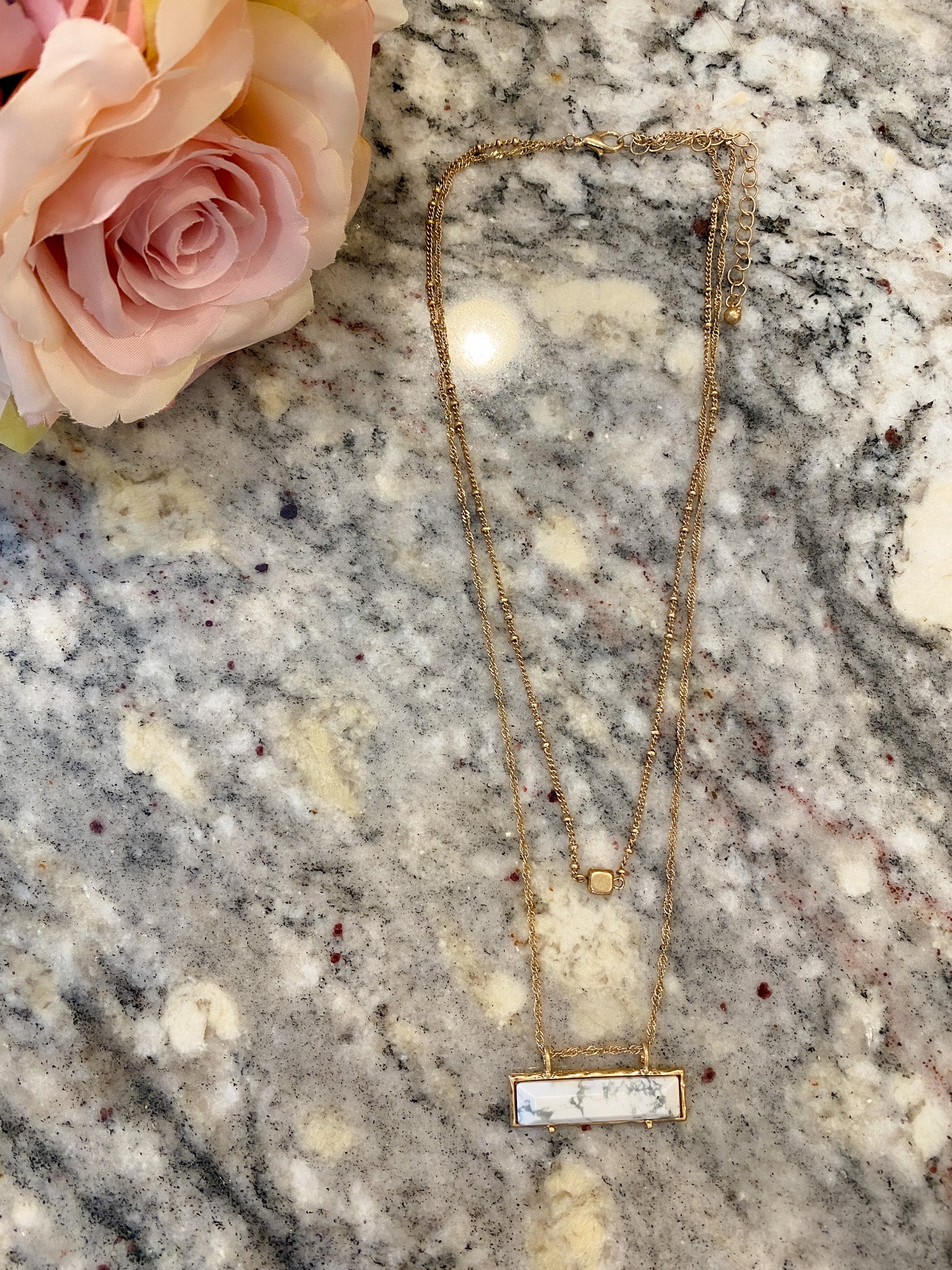 Mesa Layered Necklace in White *Final Sale*