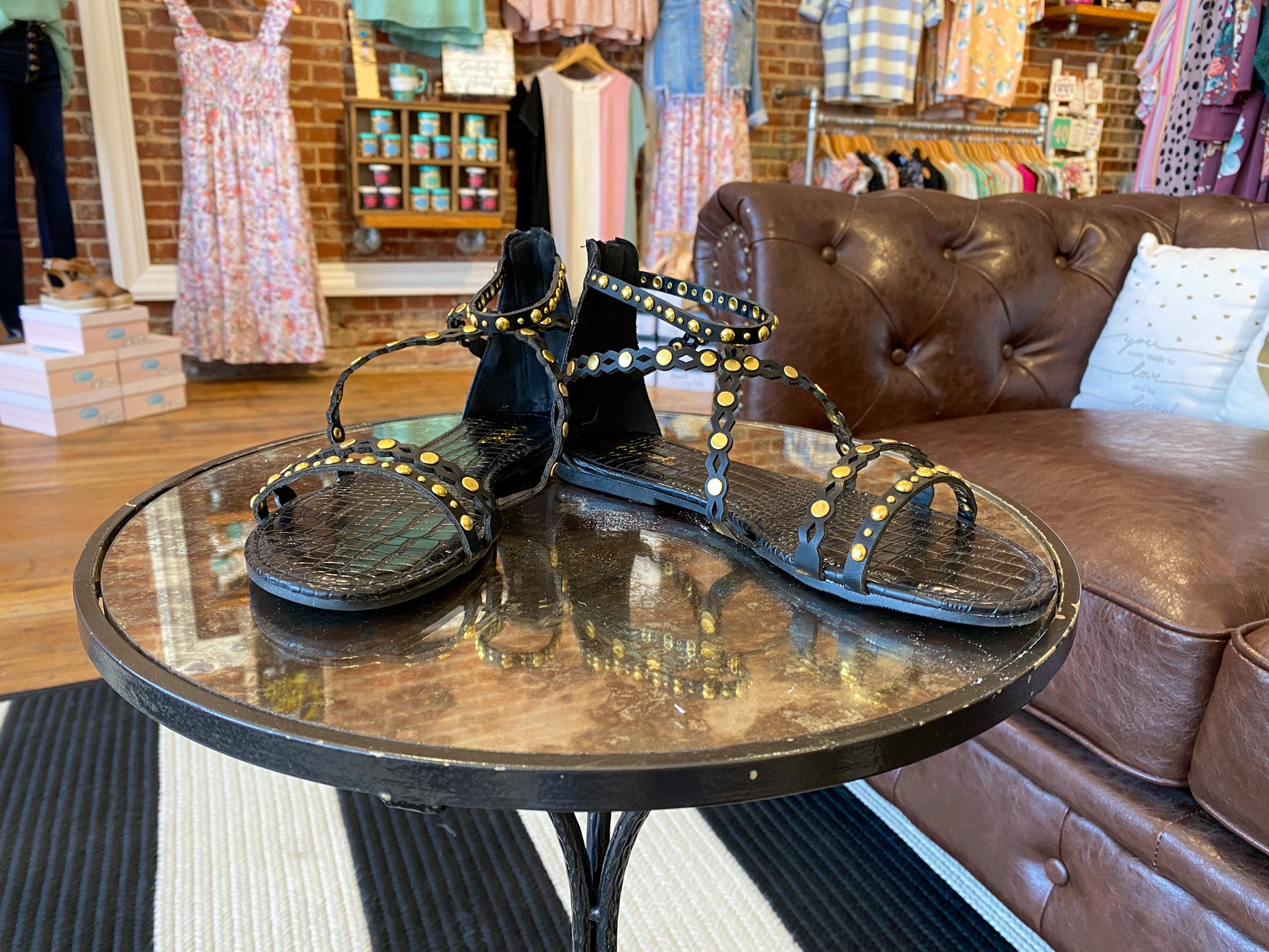 Mykonos Sandals in Black