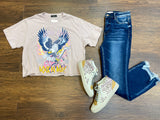 Long Live Rock 'N' Roll Cropped Tee in Rose
