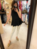 Teagan Tiered Tank in Black