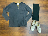 Winston Slub Long Sleeve Tee in Black