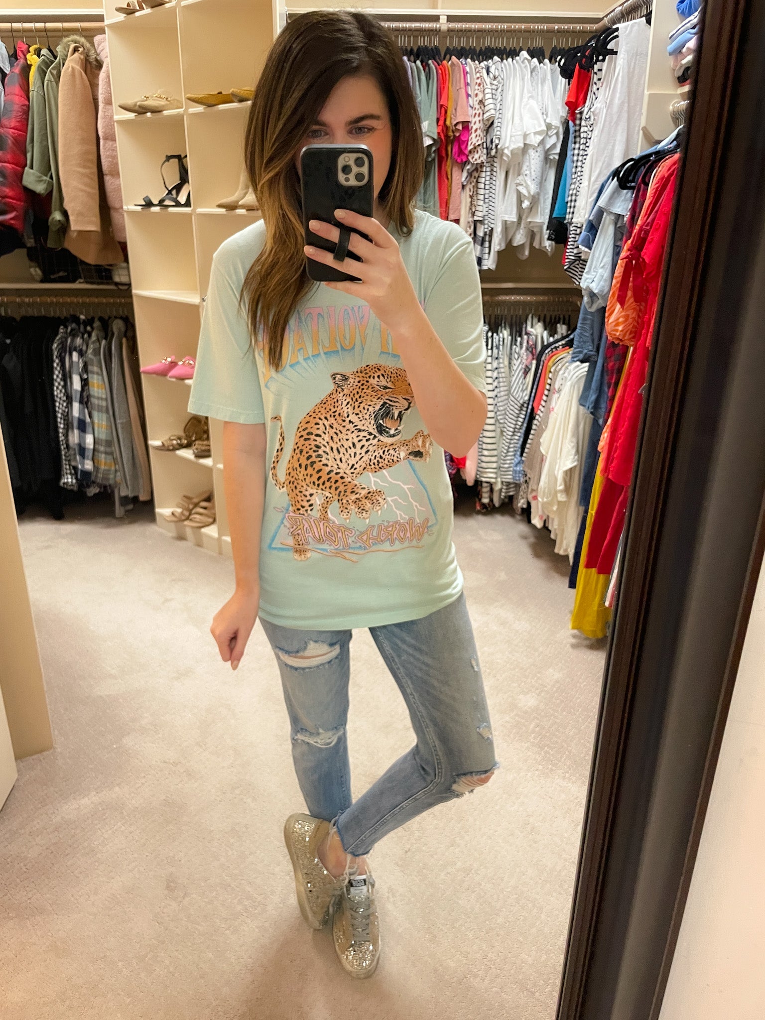 SALE! High Voltage Tour Tee in Mint *Final Sale*