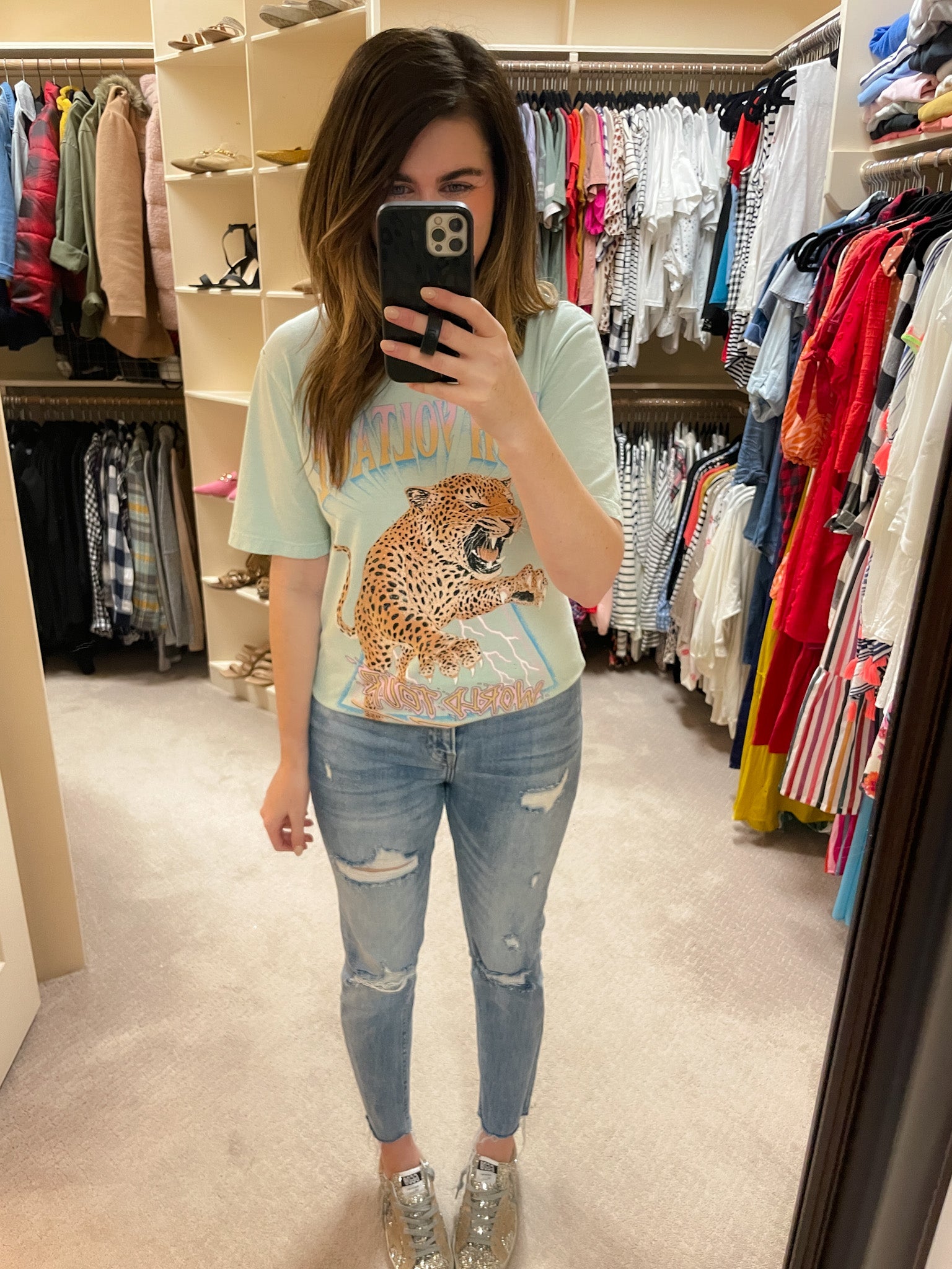 SALE! High Voltage Tour Tee in Mint *Final Sale*
