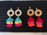 Luz Earrings in Mint and Red