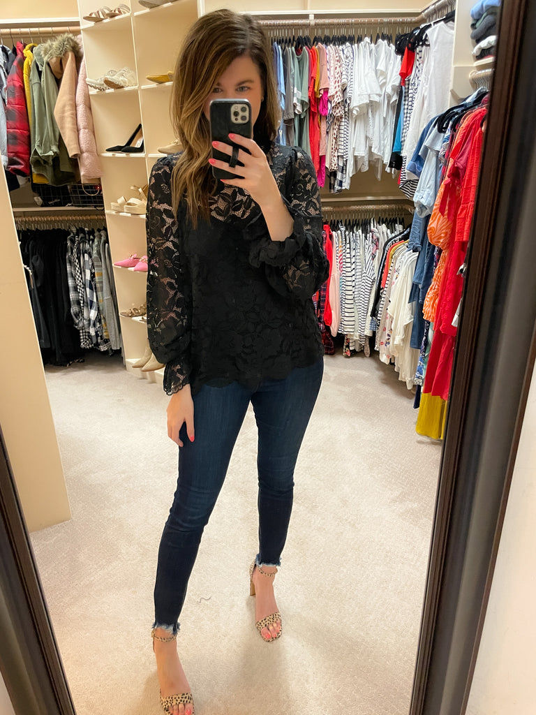 Finer Things Lace Top in Black
