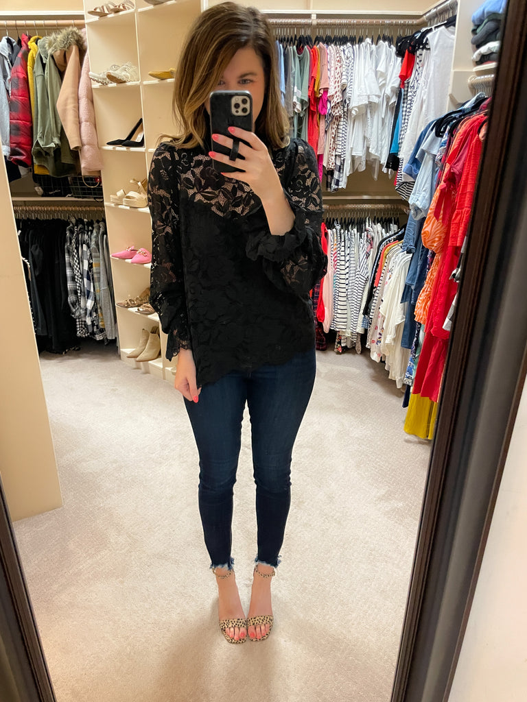 Finer Things Lace Top in Black