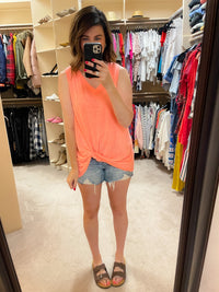 SALE! Twist and Shout Tank in Neon Coral *Final Sale*