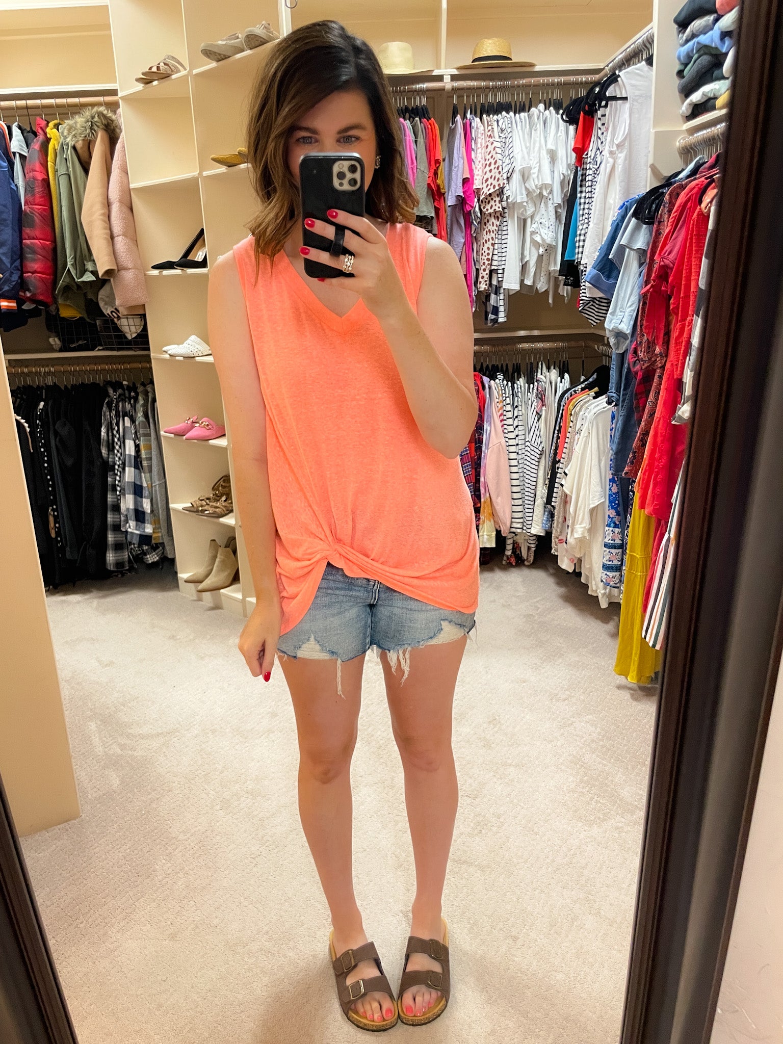 SALE! Twist and Shout Tank in Neon Coral *Final Sale*