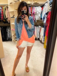 SALE! Twist and Shout Tank in Neon Coral *Final Sale*