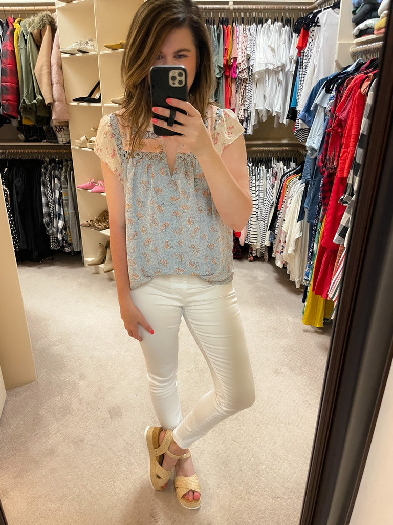 Sweet Blooms Top in Blue