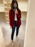 Lubbock Hooded Shacket in Red/Black