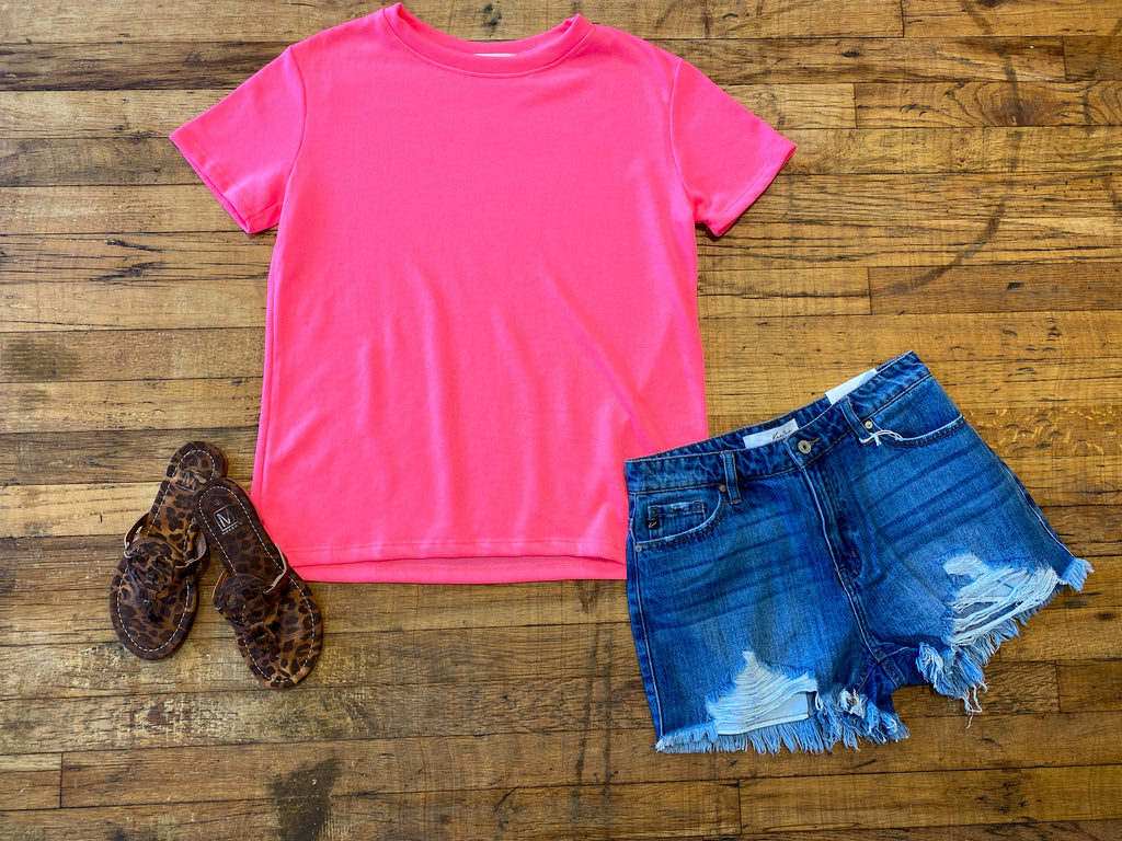 Ready, Set, Chic Tee in Neon Pink