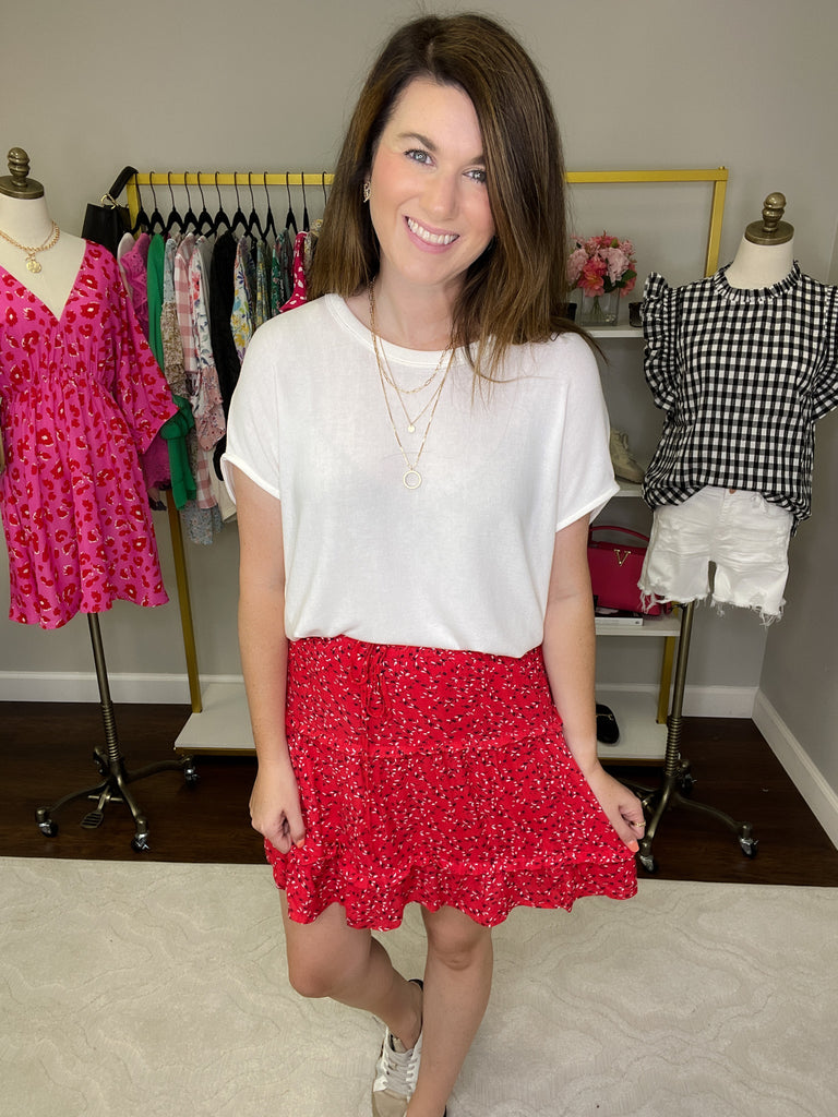 Sweet Cherry Floral Skirt