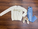 Cheers Tinsel Sweater in White
