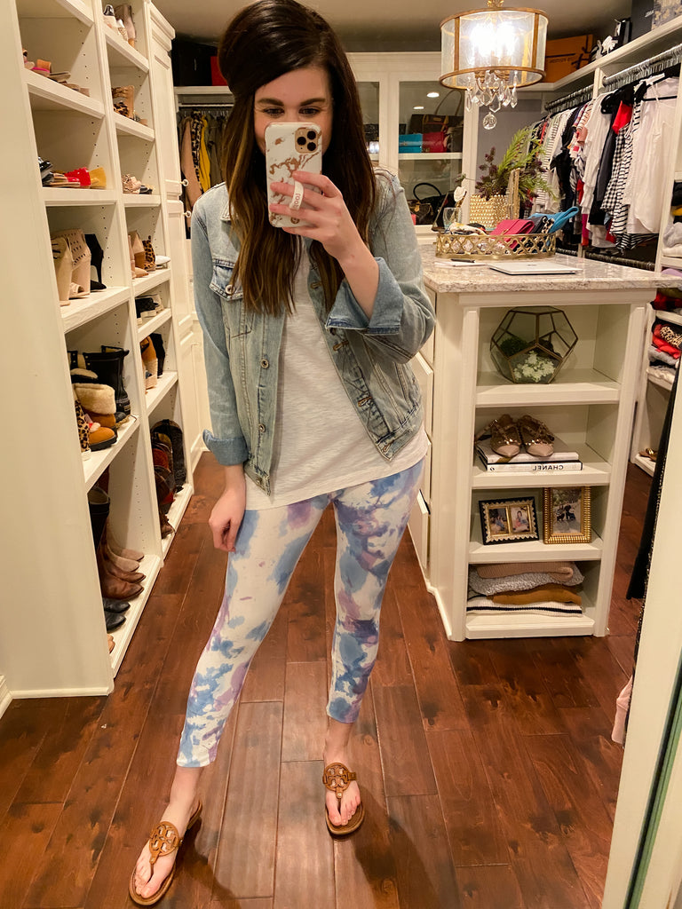 SALE! Nikibiki Blossom Tie Dye Leggings in Green and Purple