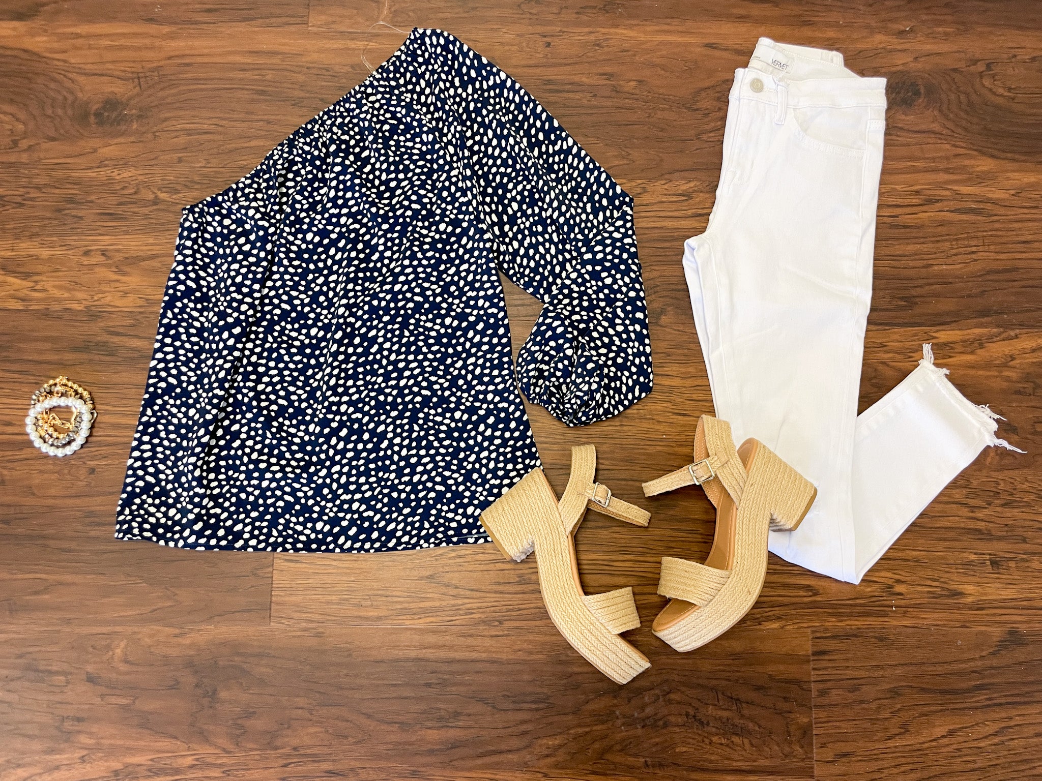SALE! Palma Spotty Dot Top in Navy *Final Sale*