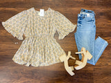 Honey Honey Floral Crossover Top
