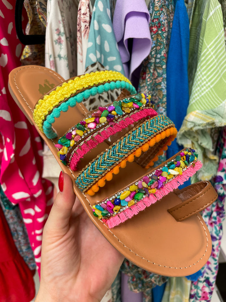 Boho Camel Sandals in Lively