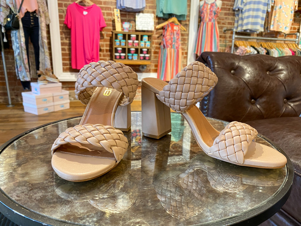 SALE! Meg Braided Heels in Nude