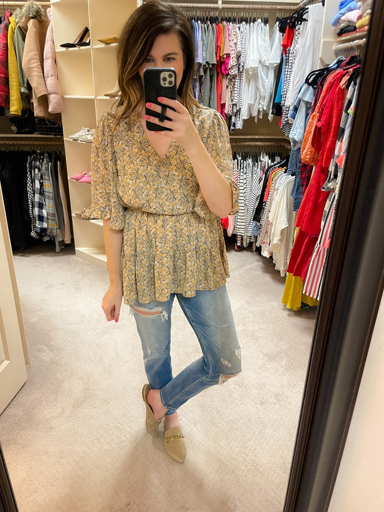 Honey Honey Floral Crossover Top