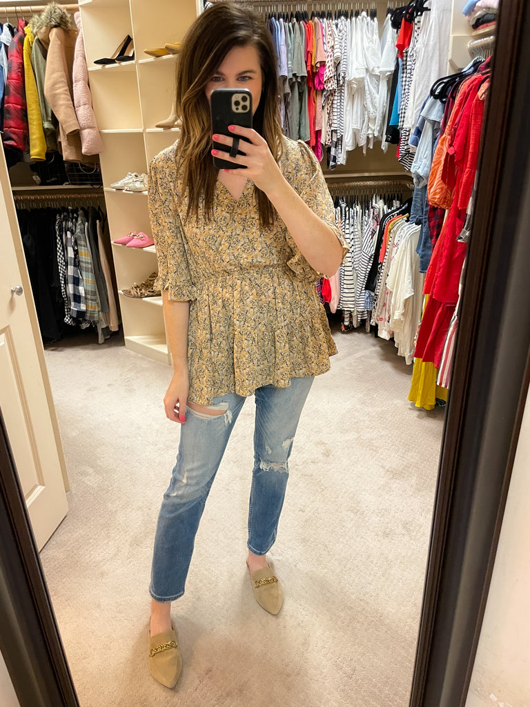 Honey Honey Floral Crossover Top