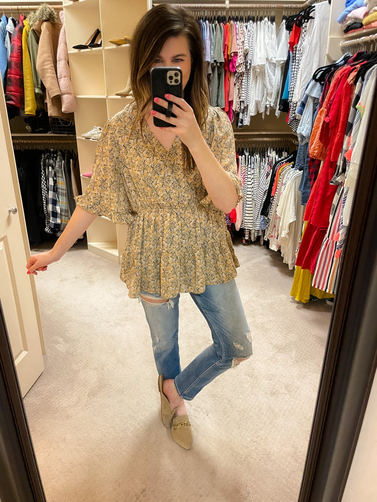 Honey Honey Floral Crossover Top