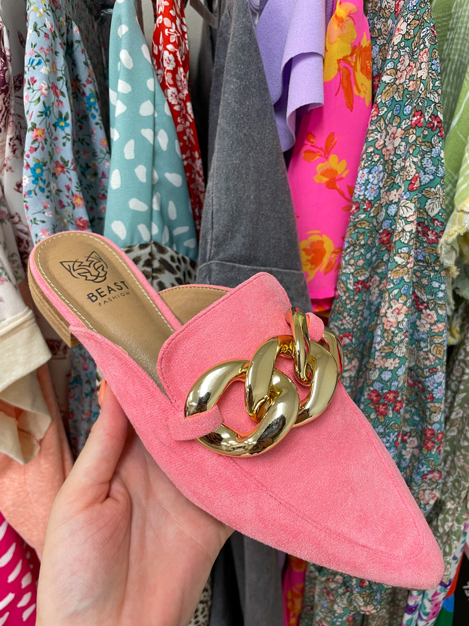 Fleur Mules in Pink