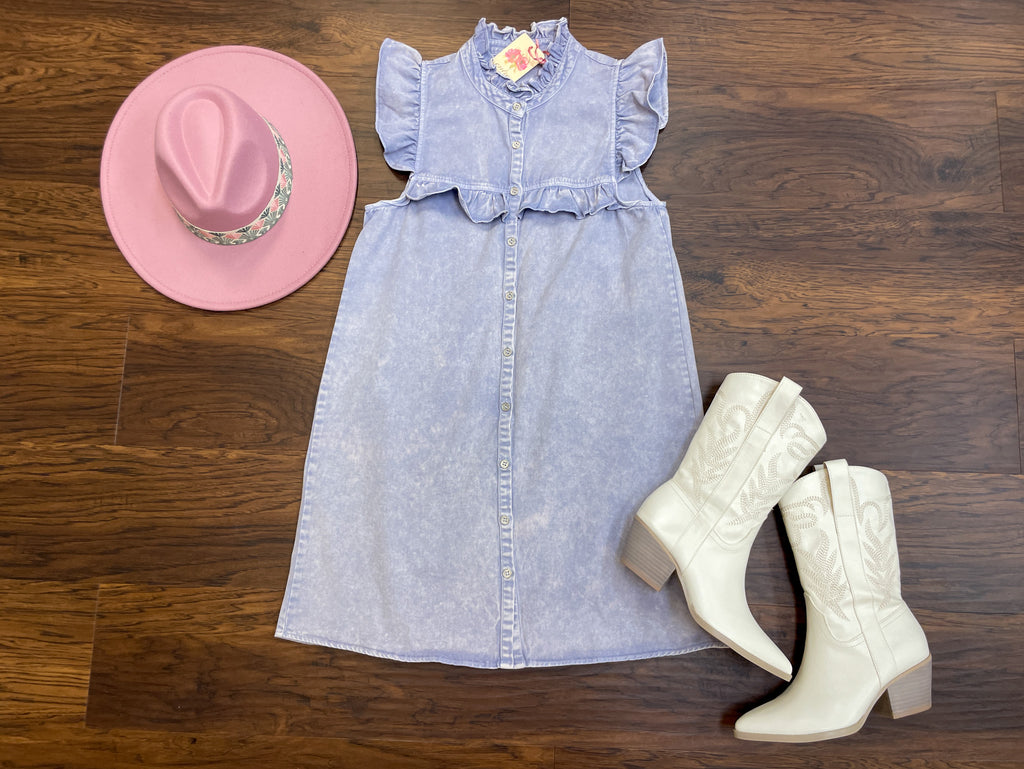 Party on Printers Alley Dress in Periwinkle
