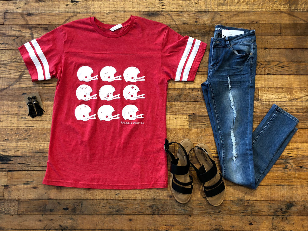 SALE! Helmet Ringer Tee in Red