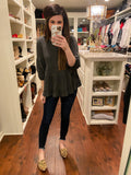 SALE! Tinley Layered Top in Charcoal and Magenta