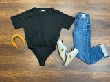Lucas Ribbed Bodysuit in Black