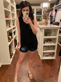 SALE! Twist and Shout Tank in Black *Final Sale*