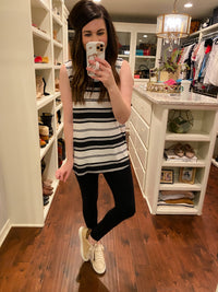 SALE! Kaylee Striped Tank in Black and Dark Pink *Final Sale*