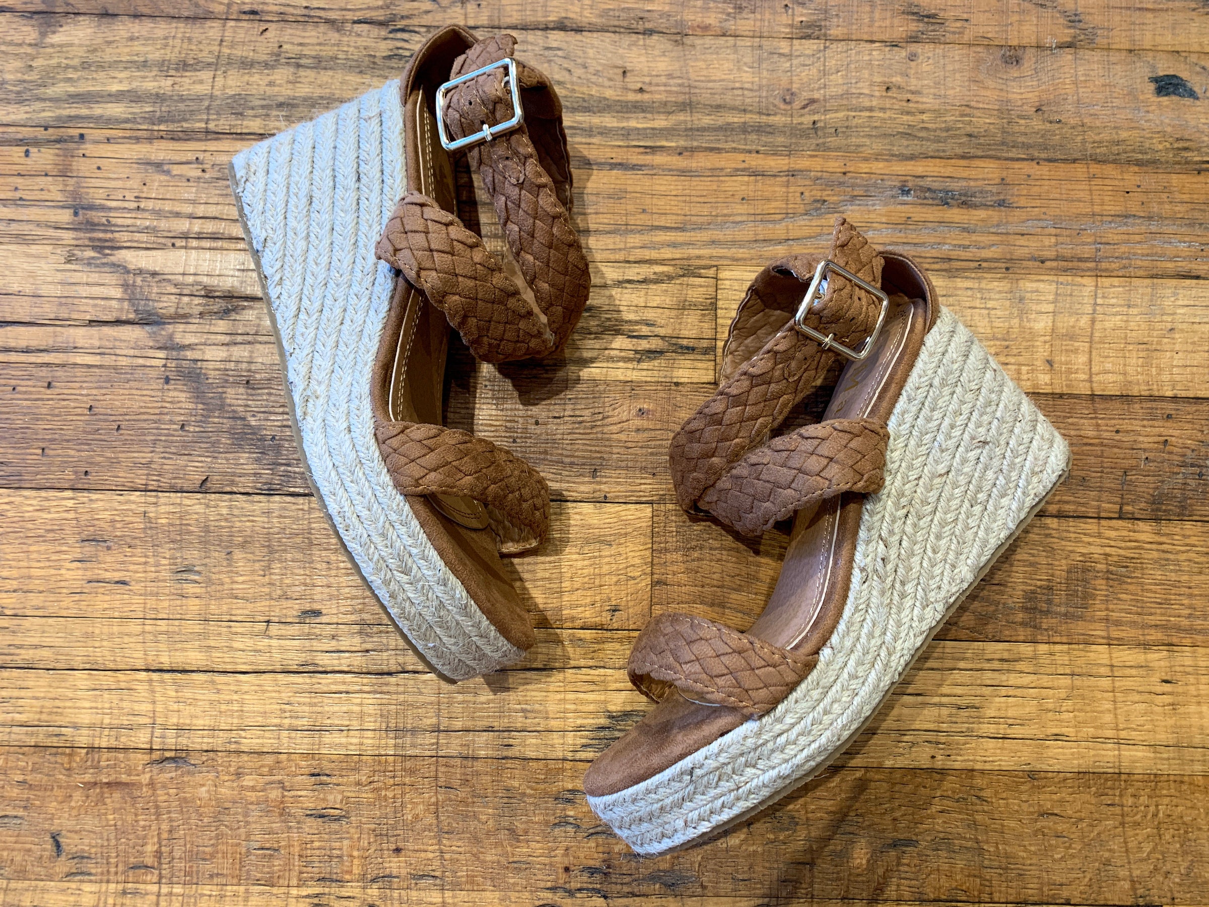 Mason Espadrille Wedges in Tan