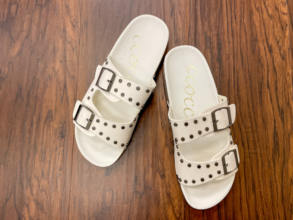 Tilly Studded Sandals in White