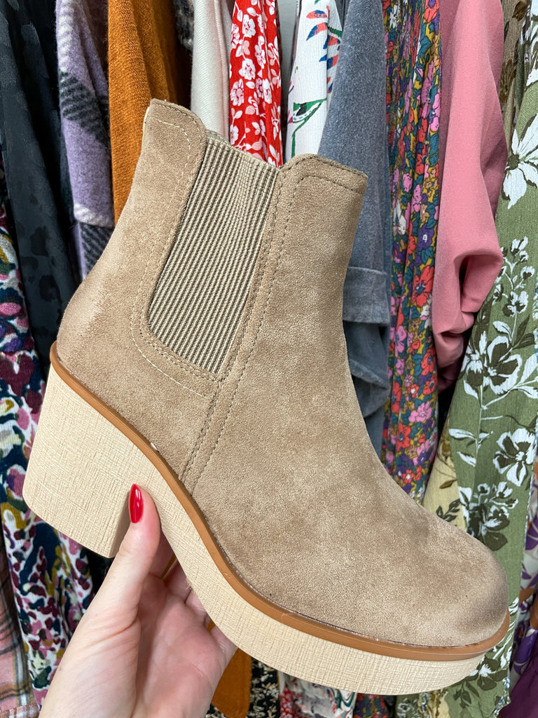 Clue Booties in Taupe
