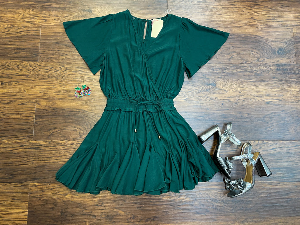 Time to Dance Dress in Hunter
