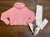 Mono B Do the Most Cowl Neck Top in Pink