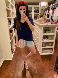 Basic V-Neck Tee in Navy