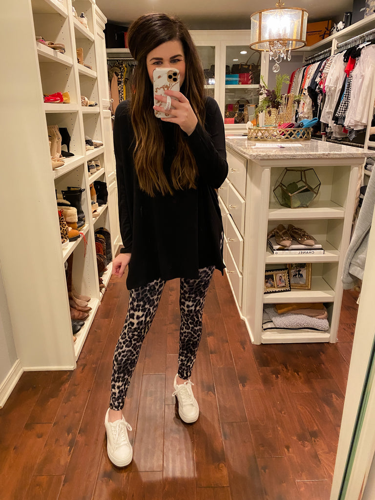 SALE! *BELLES & DOORBUSTER* Leopard Leggings in Gray
