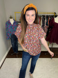 Take Me By the Hand Floral Top in Gold
