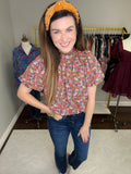 Take Me By the Hand Floral Top in Gold