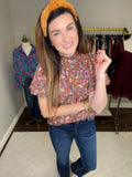Take Me By the Hand Floral Top in Gold