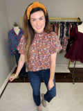 Take Me By the Hand Floral Top in Gold
