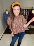 Take Me By the Hand Floral Top in Gold