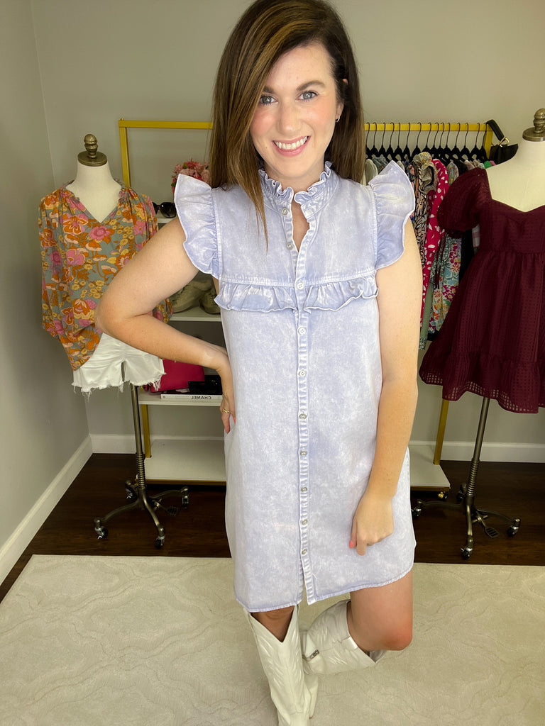 Party on Printers Alley Dress in Periwinkle