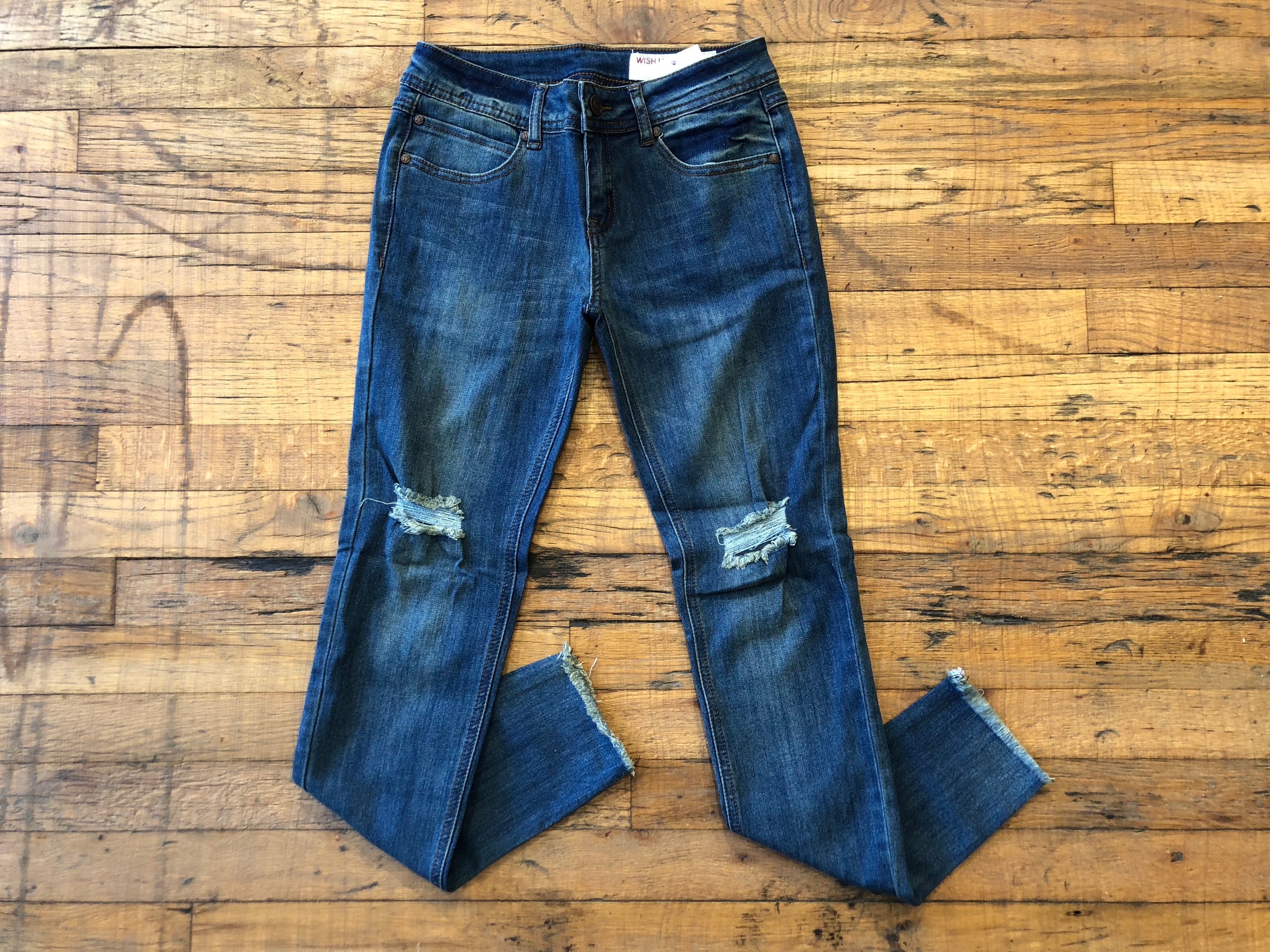 Elle Distressed Jeans in Dark Wash