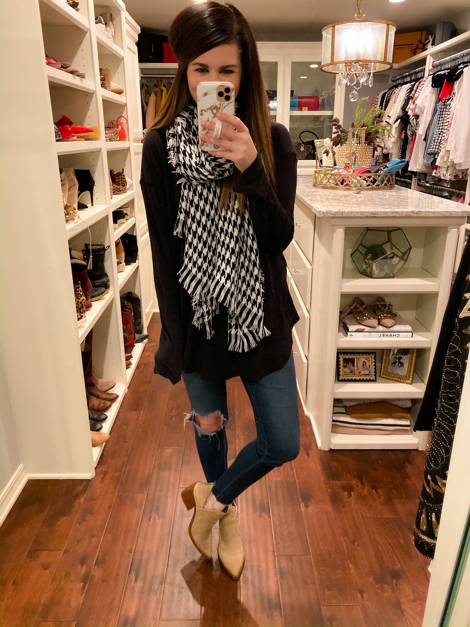 Classic Houndstooth Scarf *Final Sale*