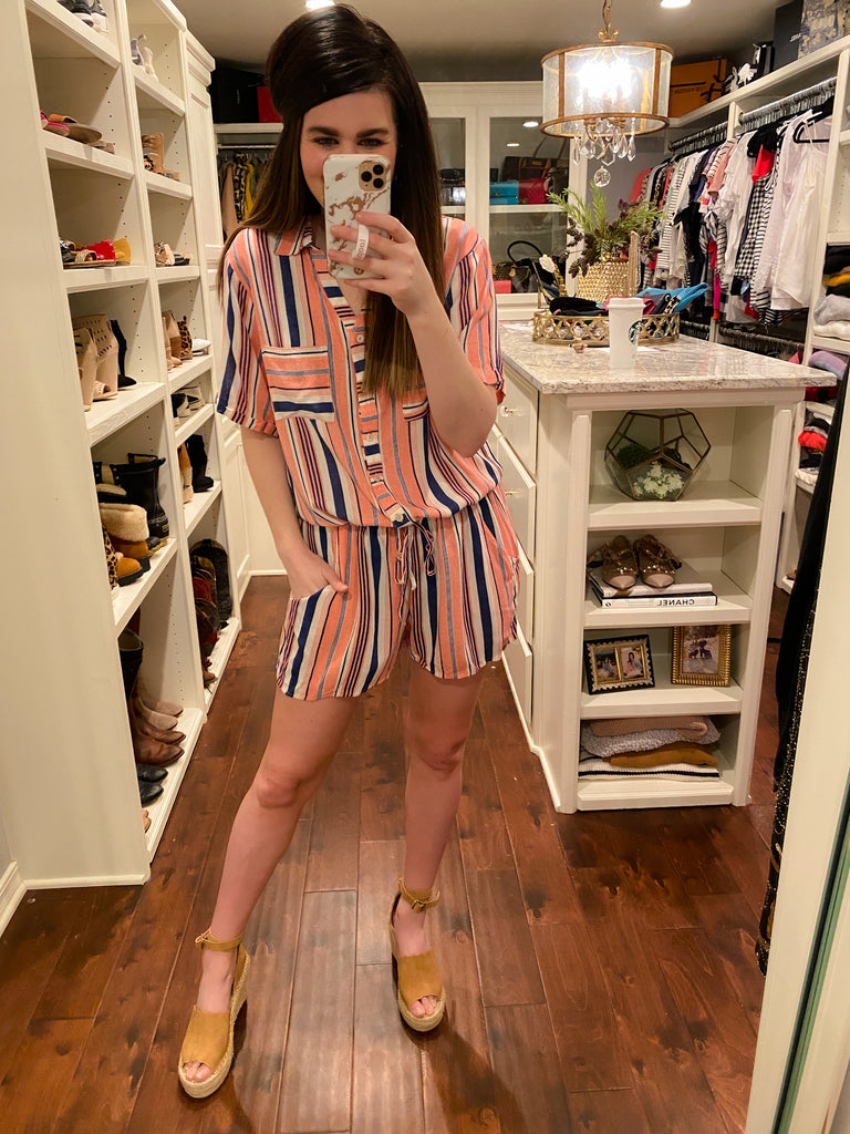 Scottie Striped Romper
