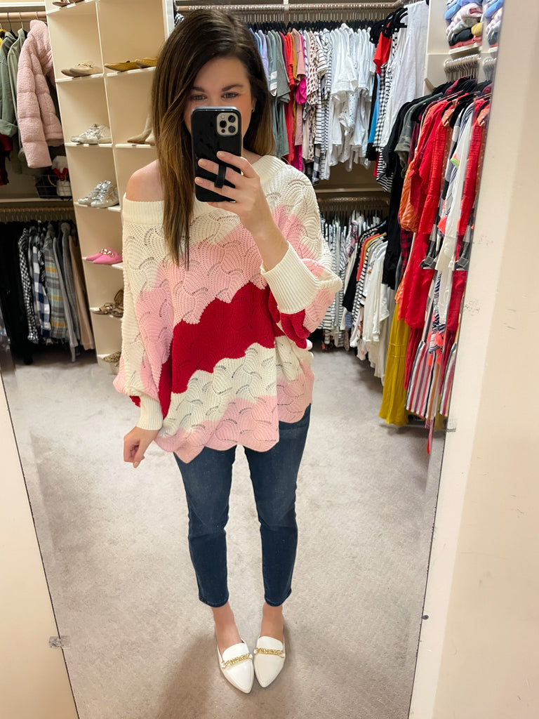 Jovie Sweater in Pink/Red